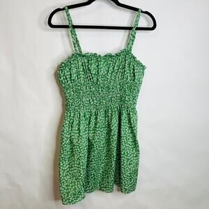 Wild Fable Green White Floral Mini Dress Sz Small